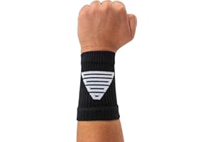 GORNATION Wristbands, Bracelets de Transpiration Noirs élégants pour l'entraînement, Compression et Chaleur Confortables, mélange de Coton - 1 Paire