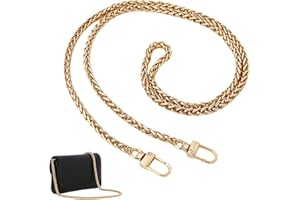 FINEASY Taschenkette 120cm, Schultergurt für Taschen, Trageriemen Kette für Handtaschen, Handtaschenkette Schulterriemen Metall Kettenriemen für Umhängetasche Geldbörse Tasche (Gold)