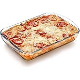 NUTRIUPS 1.8L Lasagne Dishes for Oven, 31x20x5.1cm Glass Baking Dish, Rectangular Oven Proof Dishes