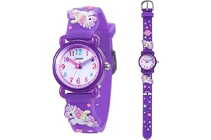 KZKR 3D Kinderuhr Mädchenuhr Sport Armbanduhr Silikon Quarz Analog Lernuhr Geschenk Uhr