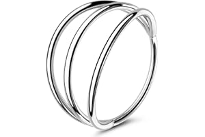 OUFER Body Piercing Anello da naso a cerchio, 20 g, per cartilagine, helix, trago, daith, gioielli Rook Snug incernierato in acciaio chirurgico 316L Clicker Conch Ring