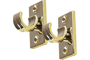 Bestlivings 8er Pack Ersatzträger für Gardinenstangen bis Ø 12 mm in Gold (L 2,5 cm), Träger für Cafehausstangen, Scheibenstangen