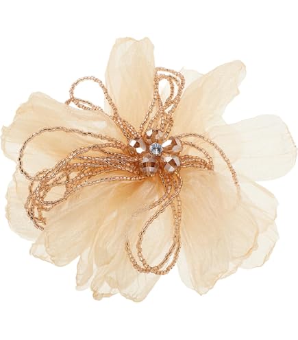 Broche De Plumas Y Flores Para Mujer - Accesorio Elegante Para Vestidos, Fiestas Y Eventos Especiales