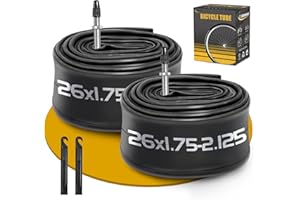 GESINIKAD 2 Pack 26 Inch Bike Tube, 26" Bicycle Tube for 26 x 1.75/1.9/1.95/2.0/2.1/2.125 Bike Tire, Butyl Rubber Inner Tube with 2 Tire Levers for Mountain MTB Bike