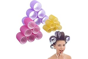 AFANSO Jumbo Size Hair Roller sets, Self Grip, Salon Hair Dressing Curlers, Hair Curlers, 3 size 18 packs ((6XJUMBO+6XLARGER+6XMEDUIEM)