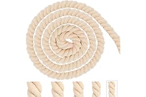 PYROCLASIA Cordón de algodón de macramé de 8 mm, 5 m, cuerda de rocío beige, cuerda de algodón, cordón grueso, cordón de algodón para decoración, manualidades, jardinería, embalaje de regalos