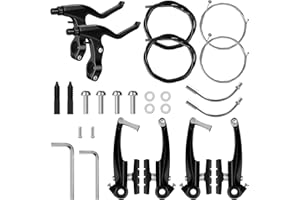 LIBERSHINE Set di Freni per Bicicletta, Set Completo Freni Bici, Freni V-Brake per Bici, Freno V Brake Anteriore e Posteriore Leva del Freno Cavo del Freno per la Maggior Parte delle Mountain Bike Bici da Strada