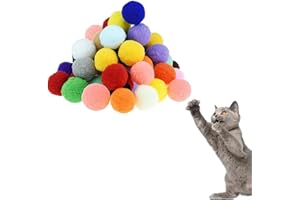 Vebetter Palline Giocattolo Per Gatti, 10 Pezzi Morbide Palline Per Gatti Da 5cm, Grandi Palline Pon Per Gattini e Gatti Per Interni e Gatti Interattivi Palla Da Allenamento Per Animali Domestici.