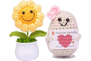 Mwmoeen Pocket Hug Positive Kartoffel, Funny Positive Kartoffel und Blumentöpfe, Handgemachte Häkeln Positive Kartoffel, Inspirierende Kartoffel Tasche Umarmung Geburtstagsgeschenk