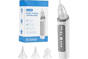 BUICXJKZ Nasensauger Baby Elektrisch - Nasensauger Baby Staubsauger Wiederaufladbar, Mit 3 SaugstäRken Musik & Licht Beruhigender Funktion Und 3 GrößEn Silikon Tipps