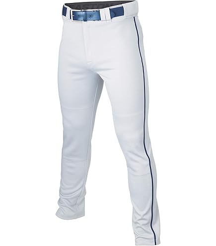 Pantalon Baseball Champro Triple Couronne, Blanc, Avec Passepoil Bleu Marine, Taille M Homme