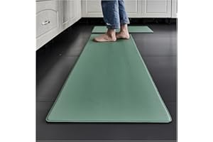 DECORN Cushioned Anti-Fatigue Mat, Non-Skid Waterproof Wipeable Thickened Comfort Standing Foam Mat - For Kitchen, Floor, Home, Office (green, 45cm×150cm)