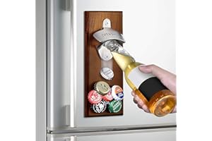 OAKSEA Flaschenöffner Wand Holz mit Magnet Geschenke für Männer, Bier Geschenk für Ihn Freund Ehemann, Bieröffner Wand Kronkorken Sammler Geburtstagsgeschenk, Wandflaschenöffner mit Schraubenloser Montage