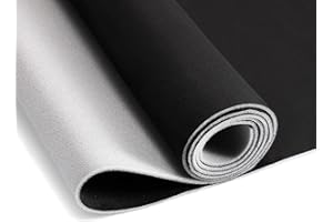 Laisiyi Automotive Headliner Materials Foam Faux Suede Marine Home Auto Upholstery Fabric Roof Lining DIY Replace Recover Solution Sagging Fade Dirty Interior Trim (Black, 85" x 60")