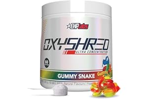 EHP LABS EHPlabs OxyShred Thermogenic Pre Workout Powde Pre Workout Powder with L Glutamine & Acetyl L Carnitine, Energy Boost Drink - Gummy Snake, 60 Servings