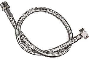 DOJA Industrial | Latiguillo de Grifo Flexible | Macho/Hembra | PACK 2 | M 1/2" - H 1/2"| 20 cm de Longitud | Manguera para Grifo o Ducha de Acero Inoxidable | Flexo para lavabo, grifos, cocina