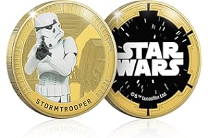 FANTASY CLUB Star Wars Trilogía Original Episodios IV - Vi - Stormtrooper - Moneda/Medalla Conmemorativa acuñada con baño en Oro 24 Quilates y Coloreada a 4 Colores - 44mm