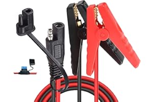 dstfuy SAE zacisk krokodylowy, szybkie zamknięcie typu krokodyl, adapter z wtyczką zaciskową 2FT 10AWG SAE, złącze ładowania do samochodów, motocykli (nowy)