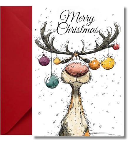 Hunts England Weihnachtskarte Für Enkelin & Ehemann – 148x148 Mm, Snow People Kollektion
