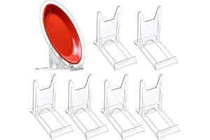 AGHOER 6 Pezzi Espositore Regolabile in Acrilico, Plastica Porta Piatti da Esposizione, Espositori Trasparenti, Poggia Piatti da Esposizione, per Esposizione di Foto, Piatti, Segnaposti, Libri di Cucina