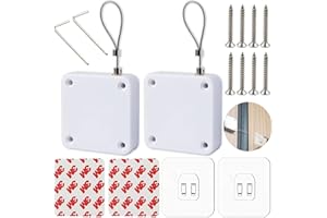 Benaton 2 Pièces Ferme-Porte à Capteur Automatique, Porte à Capteur Automatique Sans Poinçon Automatic Door Closer, Ferme-Porte Automatique Avec Capteurs Avec Cordon de Serrage(Force Traction: 800g)