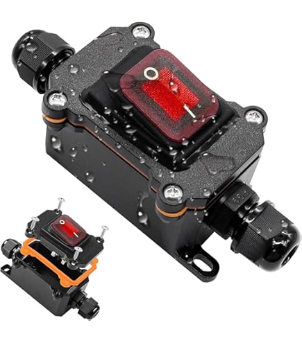 AYWHP waterdichte kabelschakelaar, 30 A, 12 V-24 V, IP65, waterdichte inline schakelaar, DC, DPST, 4-polig, 12 V kabelschakelaar