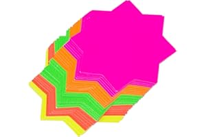 PRODBUY [Pack of 300] Fluorescent Flash Stars 4" Shop Retail Price Signs Sale Cards Notices Neon