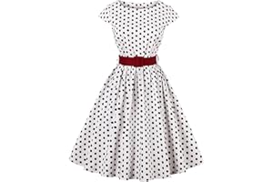 AXOE Femme Robe Vintage Années 50 Ceinturé Col Bateau