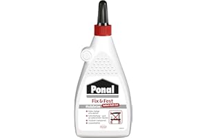 Ponal Fix & Fest Holzleim, sofort haftender Holzkleber für die Innenanwendung, gelartiger Kleber ideal für senkrechte Flächen, transparent trocknender Leim, 1 x 200g