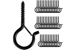BEHENO 40 PCS Q-Hanger - Screw Christmas Light Hooks for Outdoor String Lights - Cup Eye Hooks with Safety Buckle, Easy Release.