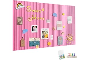 PENBINMALL 120x90 cm Duża Filcowa Tablica Pinnwand Samoprzylepna, Filcowa Tablica Memo Memo Boards z 60 Szpilkami Tablica Ogłoszeniowa Dekoracja Ścianna do Biura, Kuchni, Zdjęć, Notatek, Różowo-Peach
