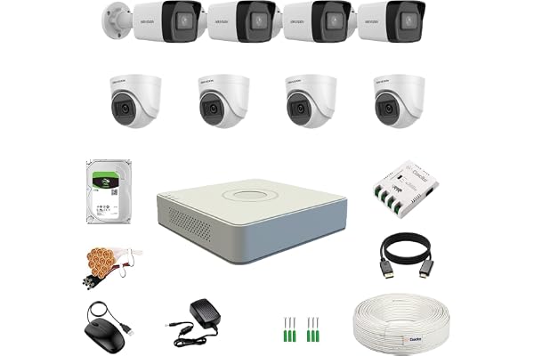 HIKVISION 2MP 1080P 8 DVR, 2MP 4 4 + EXIR + + HDTVI + 1 TB HDD + 8 CH SMPS + CCTV + BNC/DC