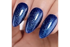 IMTITI Vernis à ongles Semi-permanent Gel Polish Soak-off UV LED Manucure Vernis Gels Bleu marine pailleté 15ml