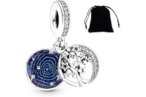 MaNeaz Bracelet Femme Charms Pour Bracelet Pandora Collier Femme Charme Perles Jumelles Pour Femmes Bracelet Collier Cadeau Avec Sac En Velours Noir Breloque En Forme De Coeur