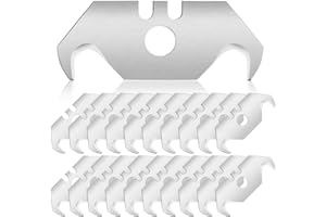 BOYIGOG Hakenklingen Hakenklinge 30 Stück Klingen mit Lochung, Trapezhakenklingen für Teppichmesser rsatzklingen mit Loch Hakenklingen, 0,6 mm Klingenstärke