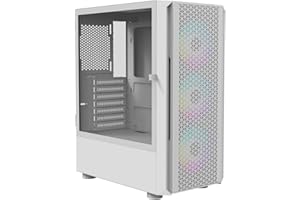iONZ KZ02 - Advanced Series 2.0 - PC Mid Tower Case M/ATX ATX Gaming Tempered Glass includes 3 x RGB 120mm Fans (Airflow White)