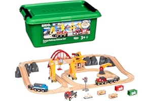 BRIO - Set Deluxe de Ferrocarril y Transporte de Carga, Ferrocarriles, Set de Construcción, Tren Juguete, Juguetes Niños 3 Años o más, Juegos Educativos 3 Años