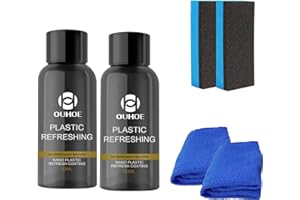 JOKBEN Car Plastic Restorer, Refurbish Agent Set, Nano Plastics Restorer Liquid, Revitalizing Coating Agent, Refreshing Back to New Car, Interior (2 Sets(30ml))
