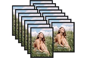 Vasemouh Cornice 30x40, Cornice Foto Set di 15, Portafoto da Parete, Perfetto per Casa Ufficio, Cornice Nera in Legno MDF