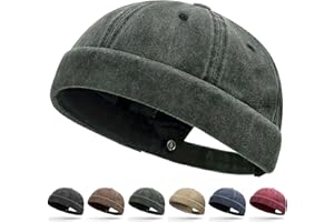 Initlove Docker Hat for Men Vintage Brimless Sailor Hat Beanie Cap