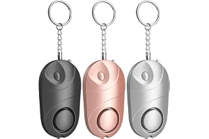 Qoosea Personligt larm [3-pack] säkerhetslarm 140 dB med LED-ljus, nödfalls- och självförsvars-säkerhetslarm för barn/kvinnor