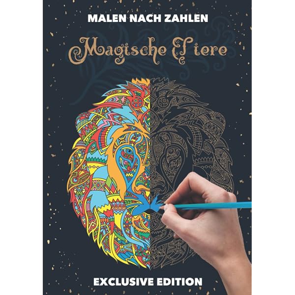 Malbuch Für Erwachsene „Polygon Tiere“ – Malen Nach Zahlen Mit Komplexen Mandala-Motiven, A4, Anti-Stress
