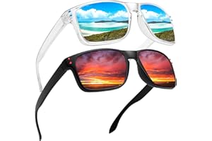 LEDING&BEST occhiali da sole da uomo donna polarizzate pesca retrò vintage moda TR90 rettangolari classici guida protezione UV400 occhiali da sole donna uomo