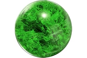 sourcing map 30mm/1.2" Crystal Sphere Ball Ice Cracked Glass Solid Decorative Sphere Crystal Ball Prop Ornament for Feng Shui Divination Fortune Telling Tabletop Fountain Decoration, Green