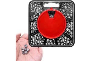 UTEFIF Correa de pesca para chatarra de pesca, con caja de almacenamiento, peso de plomo extraíble, caja de surtido de 7 tamaños (0,3 g/0,5 g/0,5 g/0,7 g/0,8 g/1,0 g/1,2 g/1,5 g)