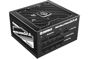 ENERMAX Revolution D.F. 2 ATX Compacto Fuente de Alimentación 1050W 80Plus Gold (Totalmente Modular, Cable Plano Cable, Semi-Fanless), ERS1050EWT, Negro