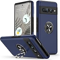 Btstring Google Pixel 7 Pro Case, Military Grade Shockproof Protective Case Cover With Metal Ring Holder, Compatible Car Holder, Blue - View #2