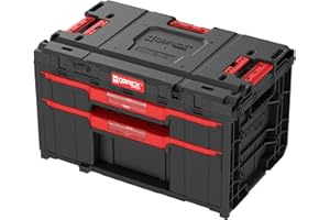 QBRICK SYSTEM Qbrick - System ONE Drawer 2 Plus Toolbox 2.0 BLACK - Organiser Storage for Tools Set and Accessories with High Storage Capacity, 1x 9L Draw & 1x 20L Draw - Made of Durable Plastic