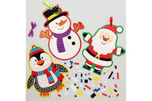 Baker Ross AX483 Kit Decorazione Mosaico Per L’Albero Di Natale - Confezione Da 5, Creativi Articoli Natalizi E Artigianali Per Bambini Da Realizzare E Decorare