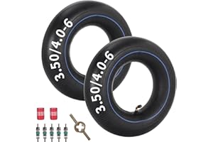 MTATCN Chambre à Air 3.50/4.00-6,Chambre à Air En Caoutchouc Butyle Pour Brouettes De Jardin,Karting,Mini VéLo,Chariots De Jardin,Tube Lourd 13x4.00-6 4.10-6 3.50-6 Avec Valve TR87 CoudéE (Lot De 2)